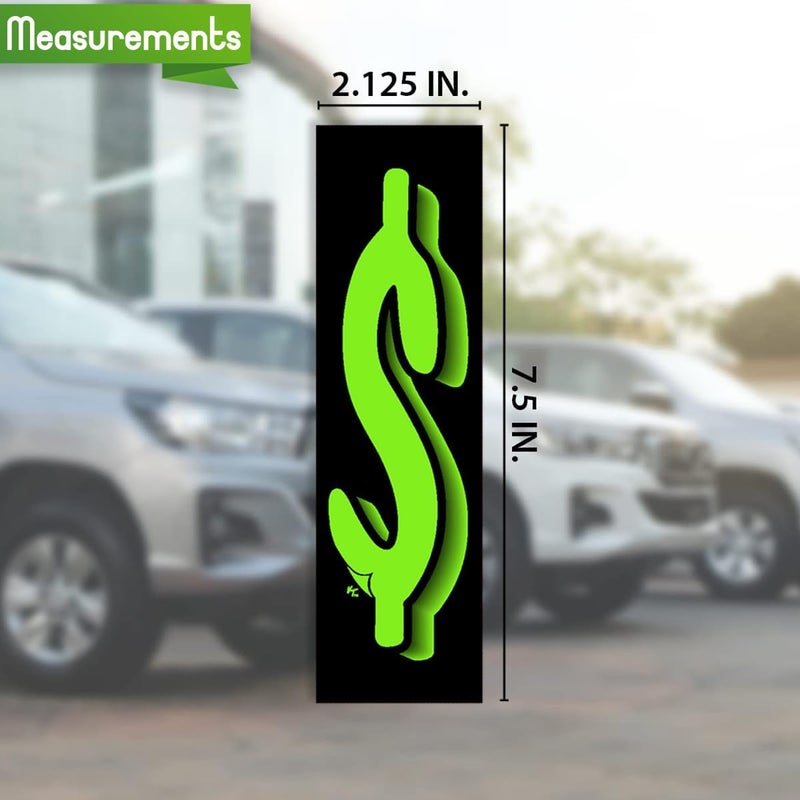 Versa-Tags 11 Dozen Green & Black Windshield Pricing Stickers - 7.5 Inch Numbers for Car Dealers - Image 2