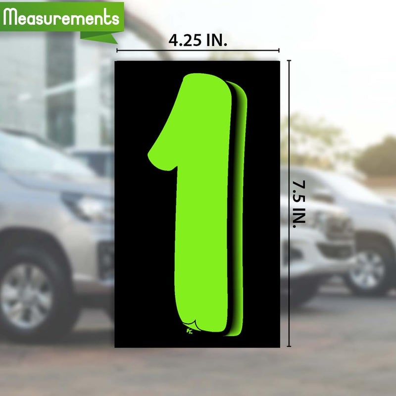 Versa-Tags 11 Dozen Green & Black Windshield Pricing Stickers - 7.5 Inch Numbers for Car Dealers - Image 3