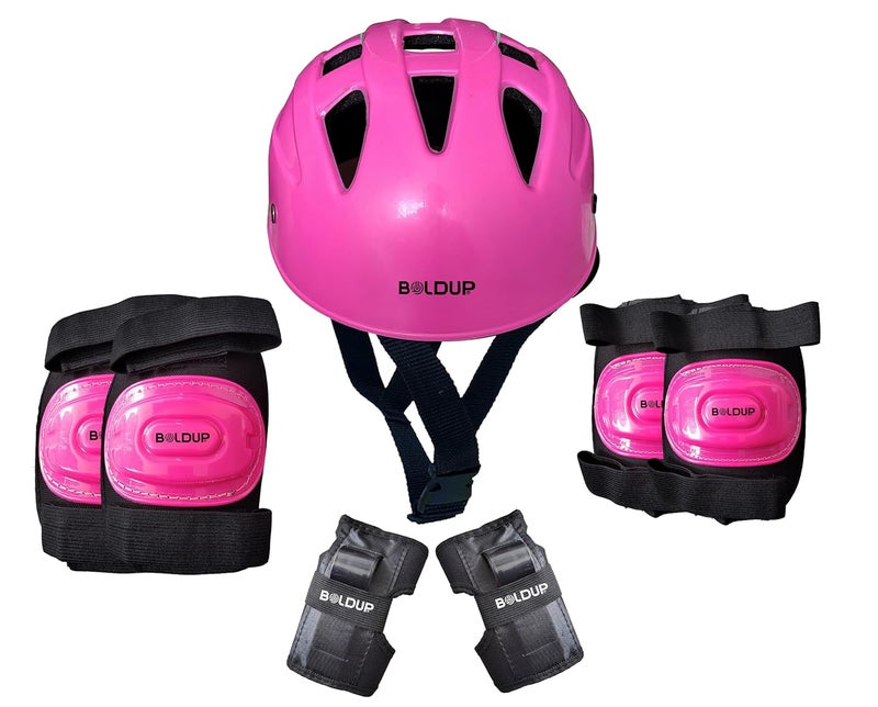 IFOLDUP ® Skating Guard Kit - Protective Knee, Elbow, and Wrist Pads for Skateboarding, Cycling (Skating KIT Pink) - Image 1