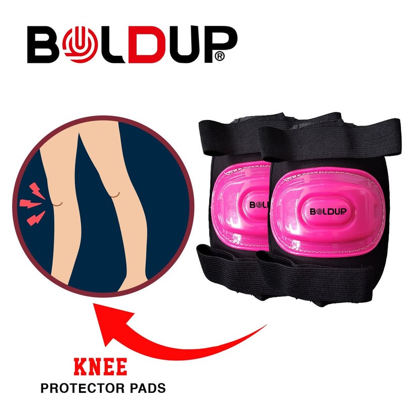 IFOLDUP ® Skating Guard Kit - Protective Knee, Elbow, and Wrist Pads for Skateboarding, Cycling (Skating KIT Pink) - Image 4