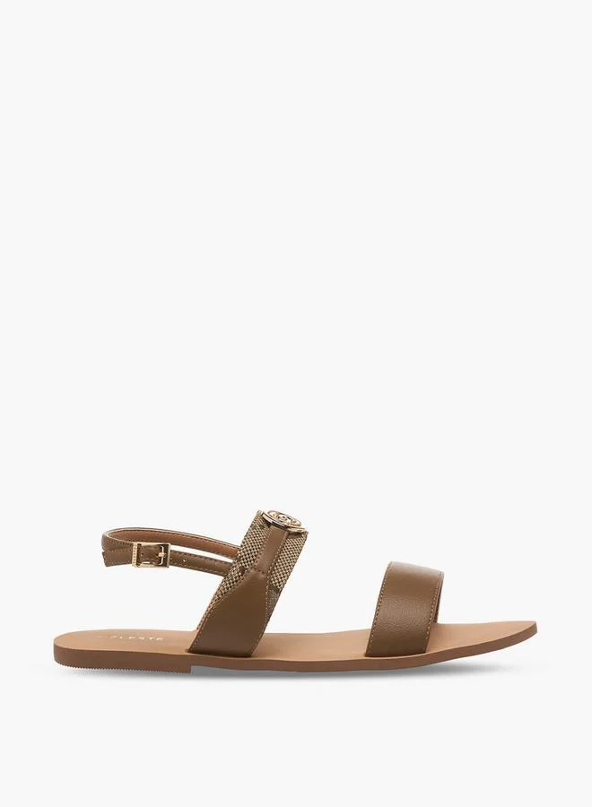Celeste BROWN Women Printed Buckle Closure Sandals for Women | Best Price UAE