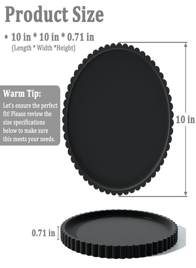 HighHerz Bathroom Countertop and Vanity Tray-10 Inch Round Silicone Bathroom Tray,Modern Bathroom Decor，Coffee Table Decor，Decorative Tray for Candle，Perfume, Plants (Black) - Image 5