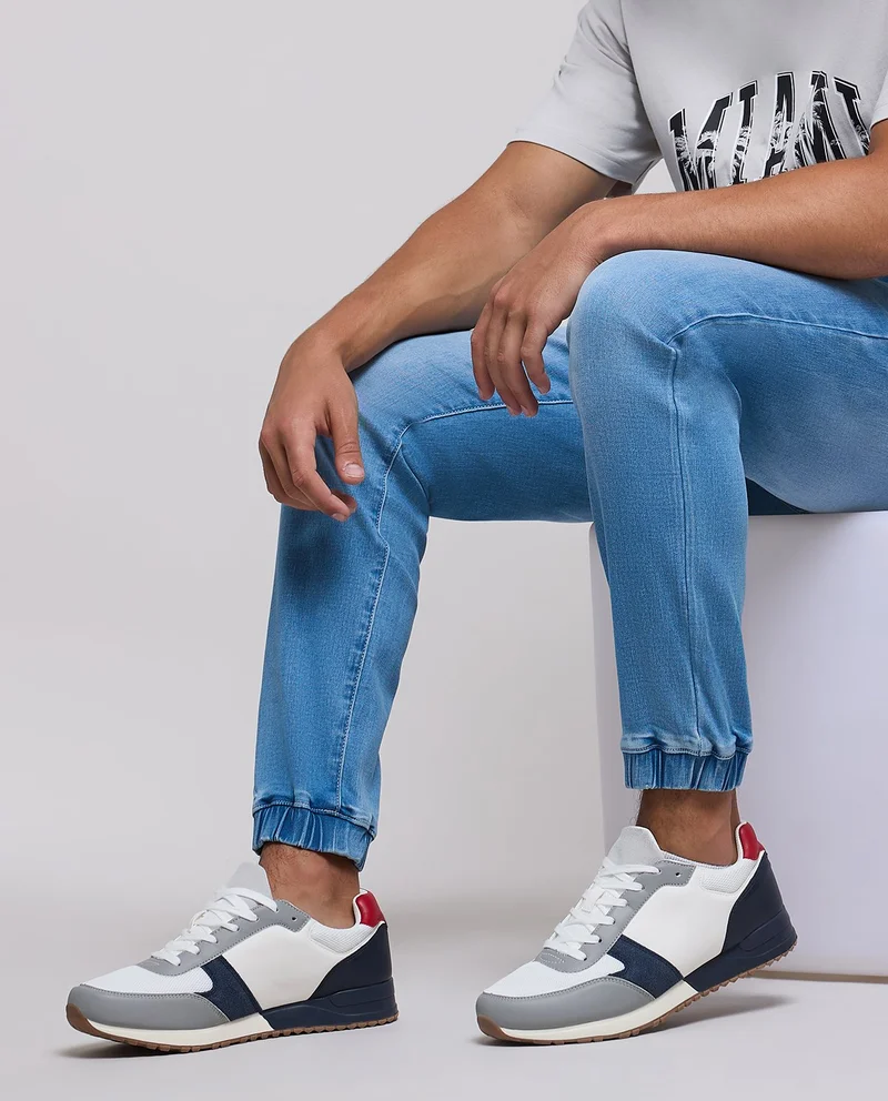 R&B Color Block Lace Up Sneakers