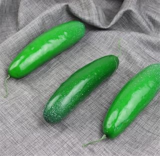 Skyseen 3 Pcs Artificial Lifelike Green Cucumber Fake Vegetable Decoration - Image 1