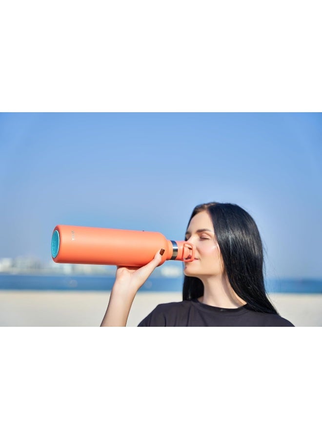 Moya 'Coral Reef' 1L Insulated Sustainable Water Bottle Coral Spout Lid - Image 4