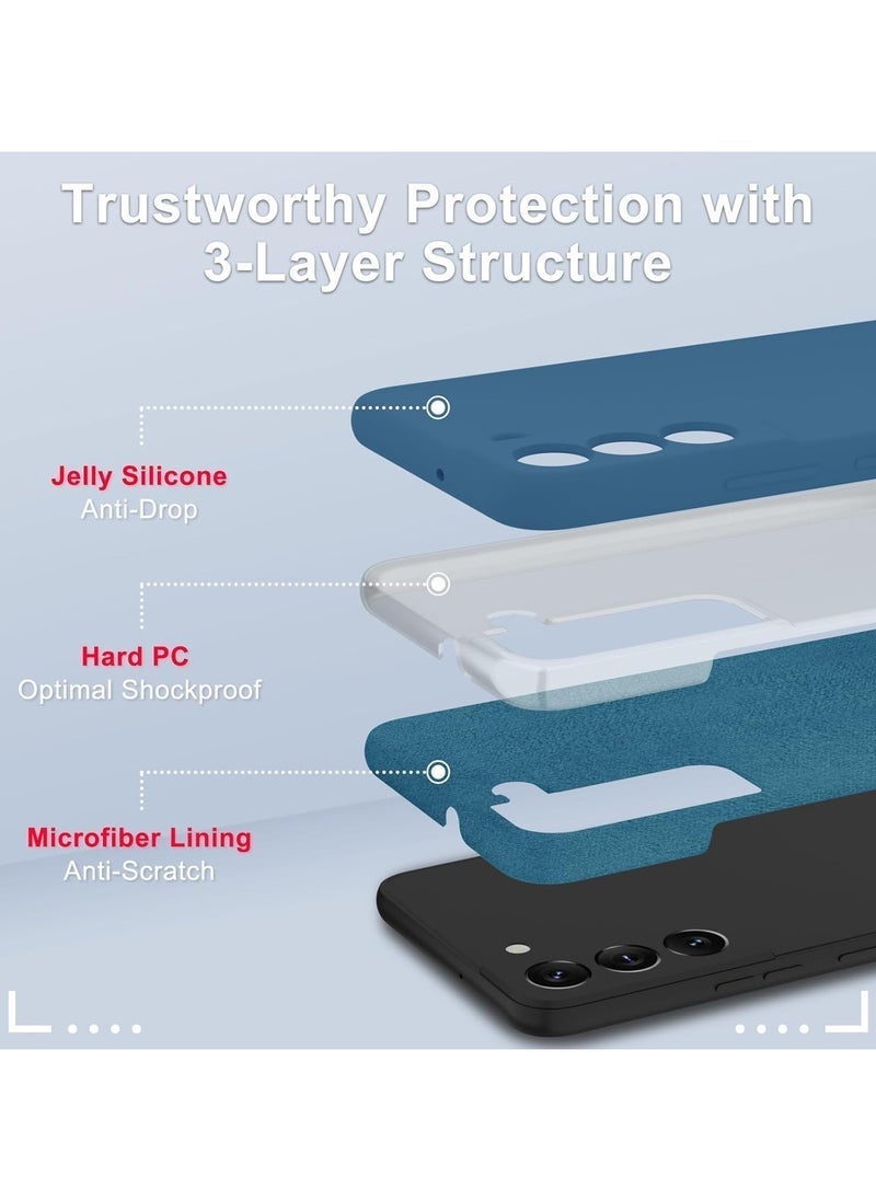 Raxoom Samsung Galaxy S22 Plus Case | Soft Silicone Phone Case with 1 Screen Protector | Anti-Scratch Microfiber Lining | Full Body Shockproof Slim Cover | Wireless Charging Compatible | Durable and Stylish Navy Blue Protective Case for Samsung Galaxy S22+ - Image 3