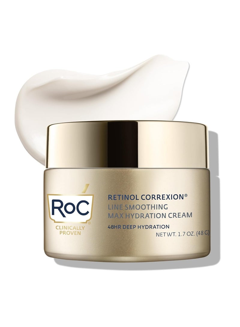 RoC Retinol Correxion Max Daily Hydration Anti-Aging Face Moisturizer with Hyaluronic Acid, Oil Free Skin Care Cream for Fine Lines, Dark Spots, Post-Acne Scars, 1.7 Ounces  - Image 1