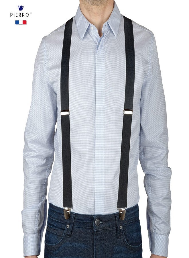 Pierrot Men's Adjustable Suspender Braces, 130cm, Noir Cachemire - Image 3