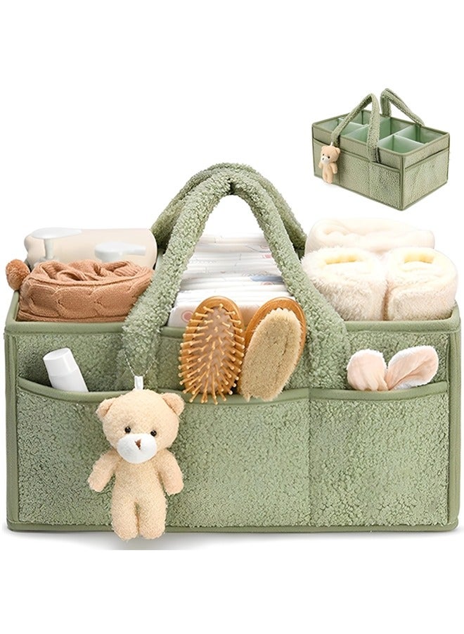 بيوينتي سلة تخزين حفاضات الأطفال، سلة تخزين حفاضات الأطفال والمناديل المبللة متعددة الوظائف، سلة الأطفال كبيرة الحجم، مثالية جدًا لحمام الأطفال، سلة تخزين السيارة، سلة تخزين حفاضات الحضانة. - Image 1