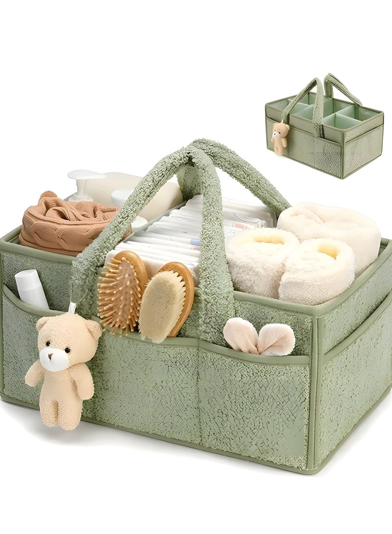 بيوينتي سلة تخزين حفاضات الأطفال، سلة تخزين حفاضات الأطفال والمناديل المبللة متعددة الوظائف، سلة الأطفال كبيرة الحجم، مثالية جدًا لحمام الأطفال، سلة تخزين السيارة، سلة تخزين حفاضات الحضانة. - Image 1