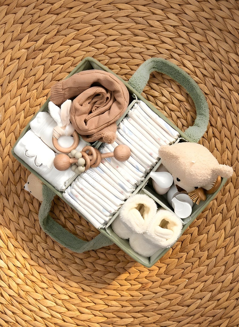 بيوينتي سلة تخزين حفاضات الأطفال، سلة تخزين حفاضات الأطفال والمناديل المبللة متعددة الوظائف، سلة الأطفال كبيرة الحجم، مثالية جدًا لحمام الأطفال، سلة تخزين السيارة، سلة تخزين حفاضات الحضانة. - Image 5