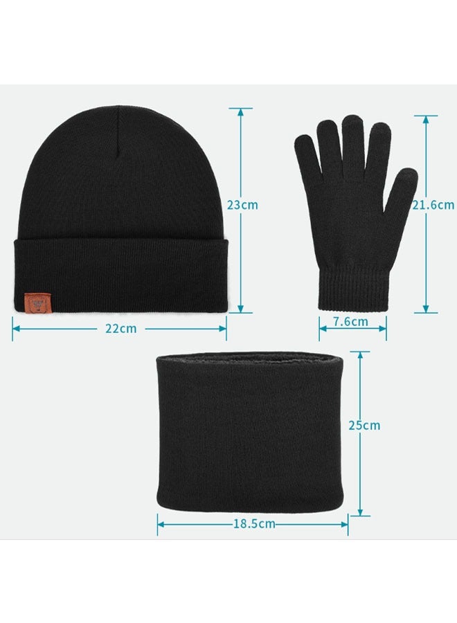 Generic Hat scarf touch screen gloves three - piece set for men and women winter outdoor cycling sports motorcycle knitted warm suit - Image 5