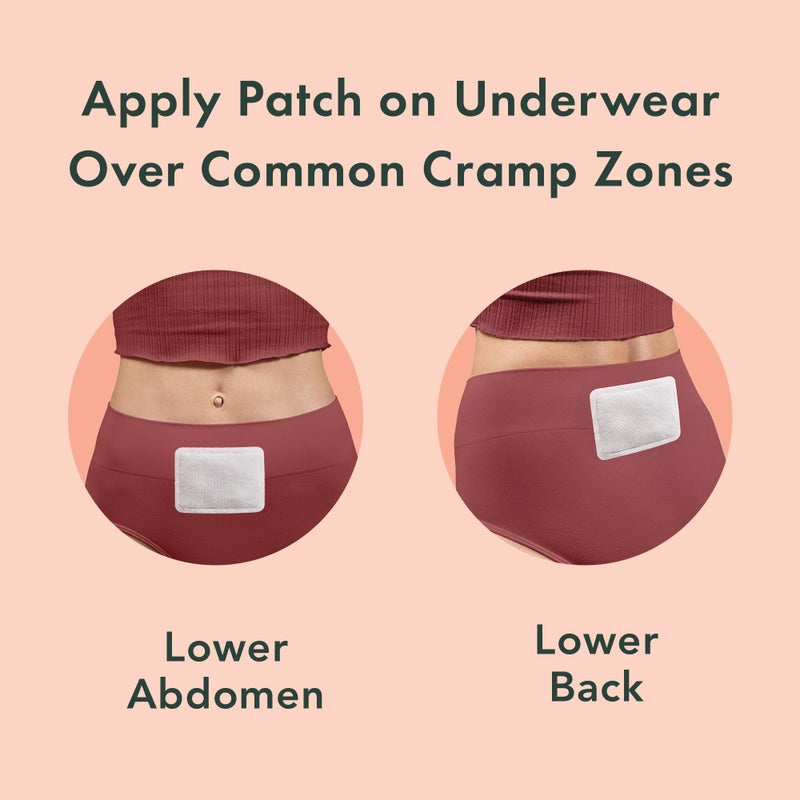 Rael Herbal Heating Patches - Period Cramps, Ultra Thin Design, On The Go Size (8 Count) - Image 5