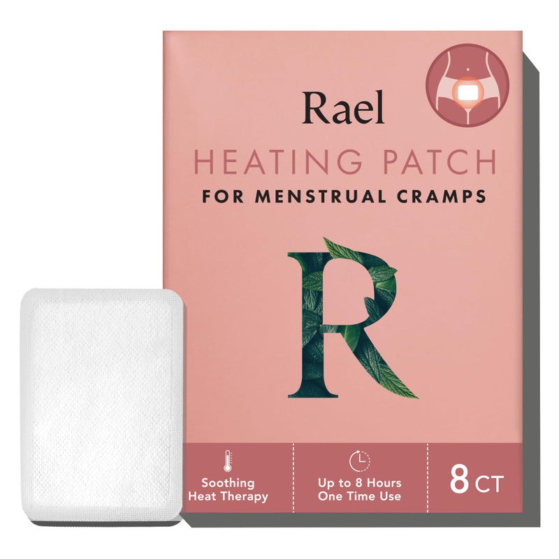 Rael Herbal Heating Patches - Period Cramps, Ultra Thin Design, On The Go Size (8 Count) - Image 1
