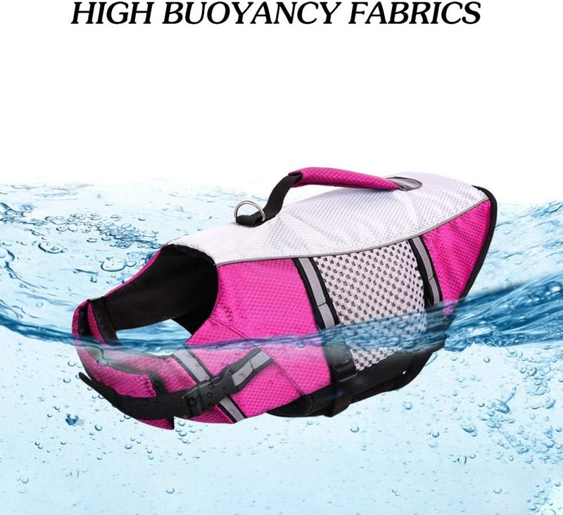 Queenmore Dog Life Jacket Swimming Vest Small Medium Dogs Neoprene Water Boating Life Preserver Lightweight Reflective Cat Puppy Kayaking Lifesaver for French Bulldog,Dachshund,Shih Tzu,Pug(Pink,M) - Image 5