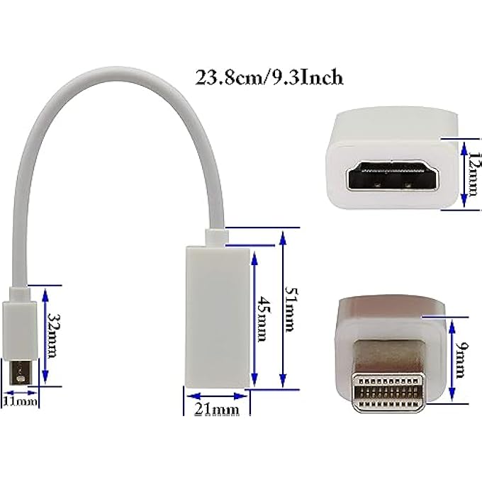 rayihni MINI DISPLAYPORT TO HDMI ADAPTER,(MINI DP TO HDMI ADAPTER) THUNDERBOLT TO HDMI ADAPTER FOR MACBOOK AIR/PRO, MICROSOFT SURFACE PRO/DOCK, MONITOR, PROJECTOR AND MORE - Image 3