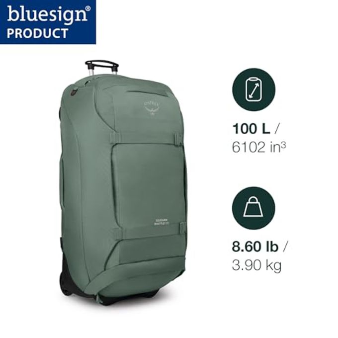 OSPREY Sojourn Shuttle 30"/100L Wheeled Duffel Luggage  Rugged, High-Capacity Travel Bag With Oversized Wheels And Reinforced Frame  Built For Long-Haul Travel And Gear Protection, Koseret Green - Image 2