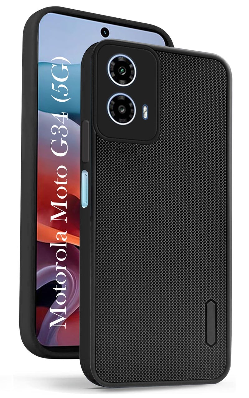 Jkobi Silicone Back Cover Case for Motorola Moto G34 5G (Textured Grip Design | Camera Protection | Slim and Light Weight | Soft Touch and Feel | Black) - Image 1