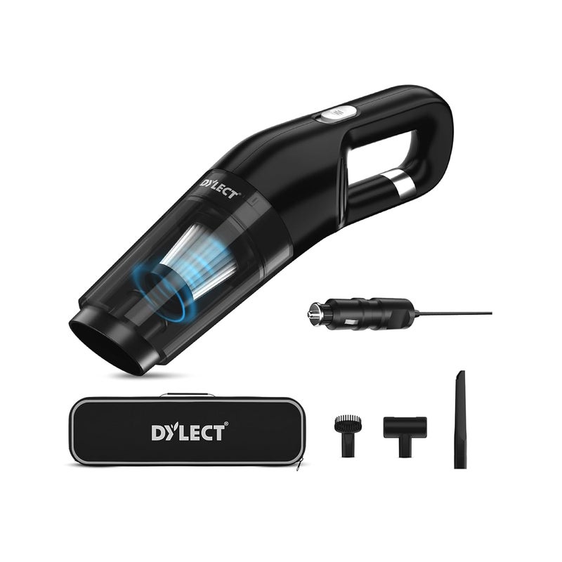Dylect Turbo Sweep 100 Car Vacuum Cleaner,Handheld,12V Dc,6000Pa Suction Power,9.8Ft Long Cord,Stainless Steel Hepa Filter,Copper Winding Motor with Carry Bag(Dry Use Only),0.2 Liter - Image 1