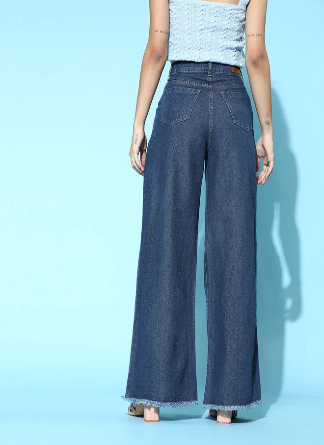 SASSAFRAS High-Rise Straight Fit Jeans for Women