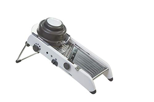PL8 Professional Mandoline - Versatile Slicer with Adjustable Straight, Waffle, and Julienne Blades, Extra-Wide Stainless Steel Deck, Safety Hand Guard, Non-Skid Feet, and Space-Saving Design - Image 1