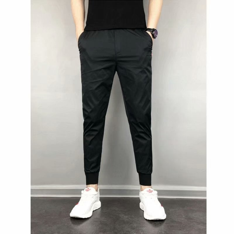 2023 Spring Mens Slim Joggers Korean Style Black  - Image 2