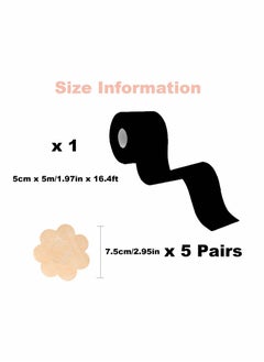 SYOSI 5 Pairs Backless Cover Set, Breathable Large Support Lift Tape, Athletic Chest Tape, Disposable Adhesive Bra for A-E Cup, 2" x 16.4ft Adhesive Bra  - Image 3