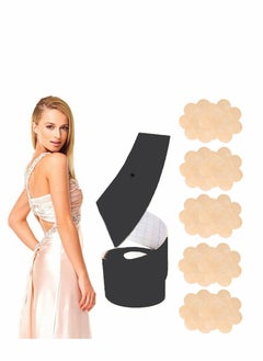 SYOSI 5 Pairs Backless Cover Set, Breathable Large Support Lift Tape, Athletic Chest Tape, Disposable Adhesive Bra for A-E Cup, 2" x 16.4ft Adhesive Bra  - Image 1