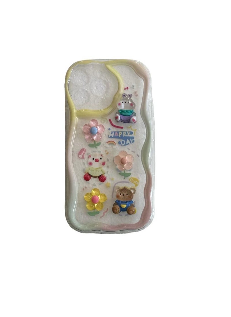 Generic - Silicone back cover with cartoon design compatible with iPhone 14 Pro Max clear - Image 1