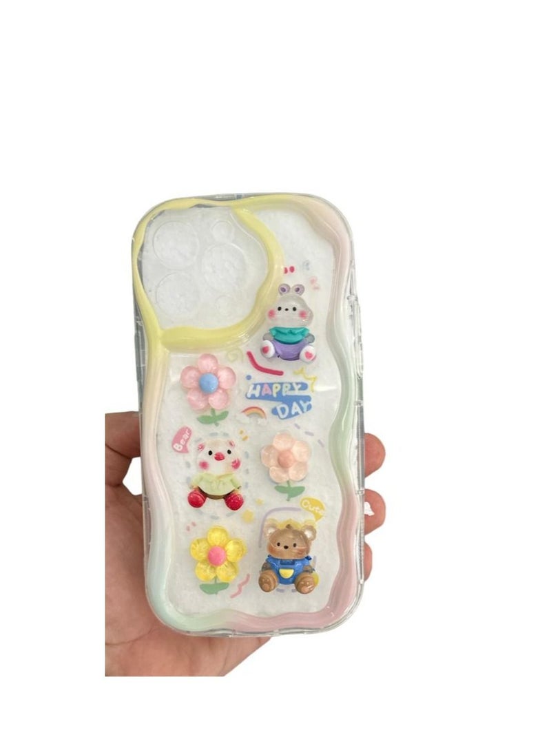 Generic - Silicone back cover with cartoon design compatible with iPhone 14 Pro Max clear - Image 1