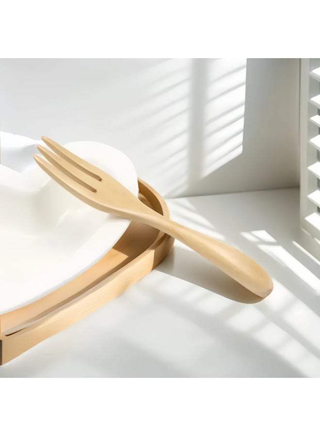Wholesale Children's Wooden Spoon Baby Training Spoon Eco-friendly Lotus Wood Complementary Spoon Twist Spoon Fork Combination Soup Spoon Rice Spoon-Specifications:11.5x2.5&twisting Spoon  - Image 5