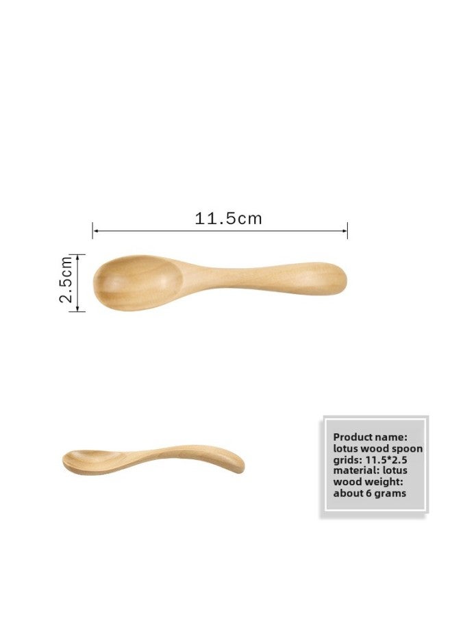 Wholesale Children's Wooden Spoon Baby Training Spoon Eco-friendly Lotus Wood Complementary Spoon Twist Spoon Fork Combination Soup Spoon Rice Spoon-Specifications:11.5x2.5&twisting Spoon  - Image 1