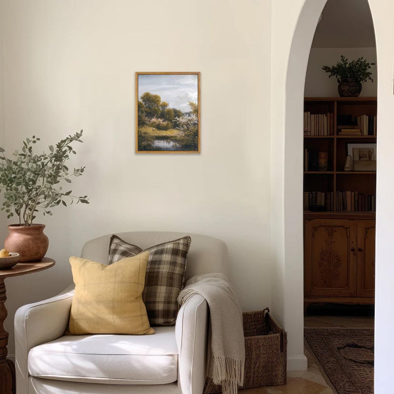 KBKBART Framed Vintage Wall Art for Living Room  Retro Summer Country Landscape Painting  Vintage Victorian Decor Canvas Art Prints  Rustic Farmhouse Bathroom Pictures Wall Decor for Bathroom  Bedroom Vintage Room Decor(8""x10"") - Image 4