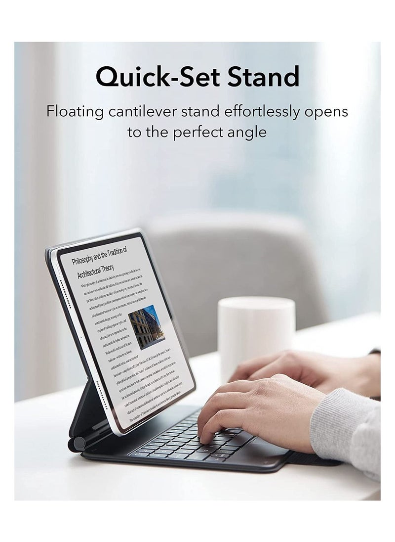 ESR - Esr Rebound Magnetic Keyboard Case iPAD Case with Keyboard Compatible with iPAD Air 5/4 & iPAD Pro 11 -Easy Set Floating Cantilever Stand Precision Multi Touch Trackpad Backlit Keys - Image 1