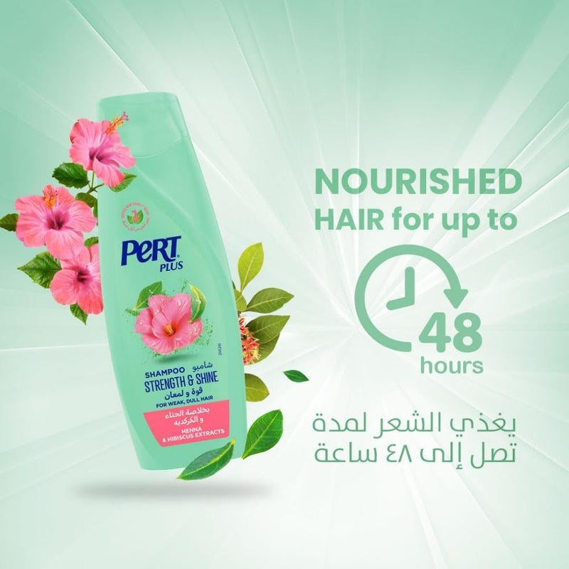 Pert Plus Strength & Shine Shampoo for Weak and Dull Hair with Henna and Hibiscus Extract, 200 ml - Image 4