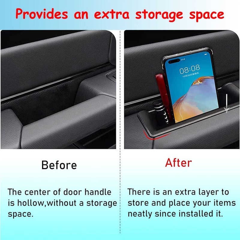 Lotcesfun Compatible with RAM 1500 Door Side Organizer Tray 2019-2023,Front Door and Rear Door Set of 4 pcs Compatible with Ram Big Horn/Laramine/Limited/Long Star - Image 5