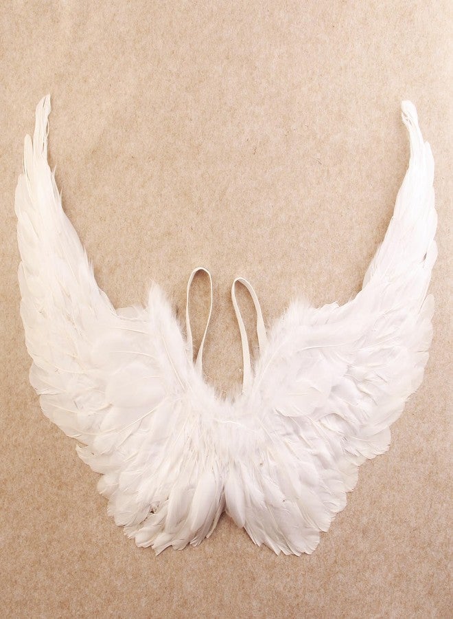Nishine 26x14 inch Angel Feather Wing Halo and Wand Costume Set for Girls Cosplay Kids Women Halloween Party Favor (White) - Image 4