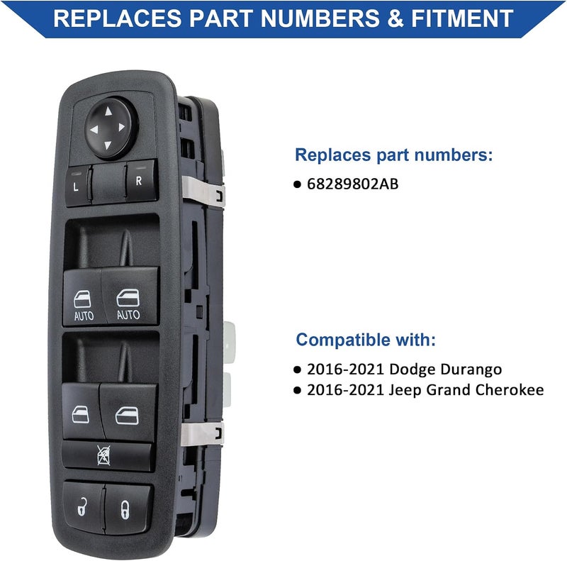 Obaee Power Window Switch for 2016-2021 Jeep Grand Cherokee Dodge Durango - Image 2