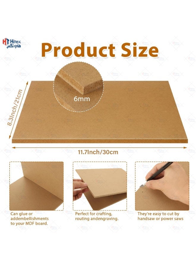 هيتكس لوح MDF - بني 6 مم | لوح خشب ناعم فاخر للأعمال اليدوية، ديكور المنزل، القطع بالليزر، صناعة النماذج، والنجارة (21 سم × 30 سم (A4))، 12 قطعة - Image 2