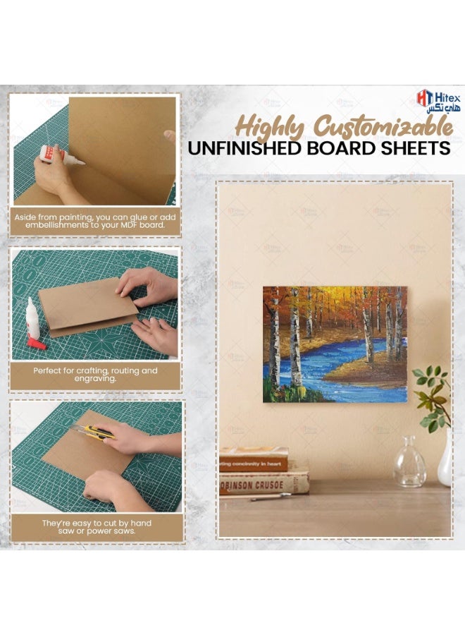 هيتكس لوح MDF - بني 6 مم | لوح خشب ناعم فاخر للأعمال اليدوية، ديكور المنزل، القطع بالليزر، صناعة النماذج، والنجارة (21 سم × 30 سم (A4))، 12 قطعة - Image 5