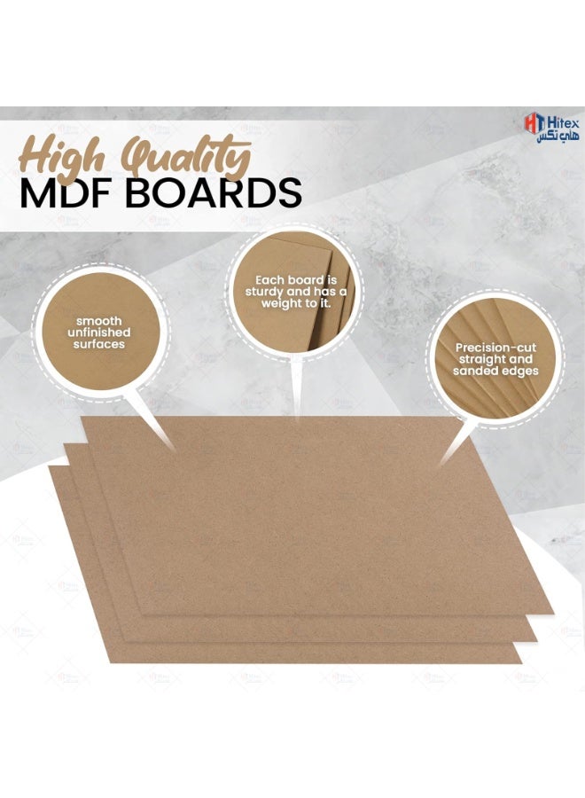 هيتكس لوح MDF - بني 6 مم | لوح خشب ناعم فاخر للأعمال اليدوية، ديكور المنزل، القطع بالليزر، صناعة النماذج، والنجارة (21 سم × 30 سم (A4))، 12 قطعة - Image 3