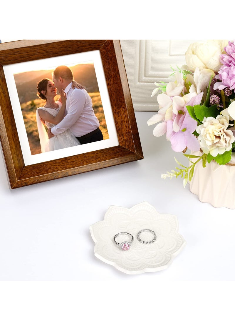 Suntown صينية مجوهرات SYOSI، طبق خواتم بوهيمي صغير لحامل المجوهرات، طبق هدايا للنساء، هدية عيد ميلاد، هدية زفاف للعروس (أبيض) - Image 5