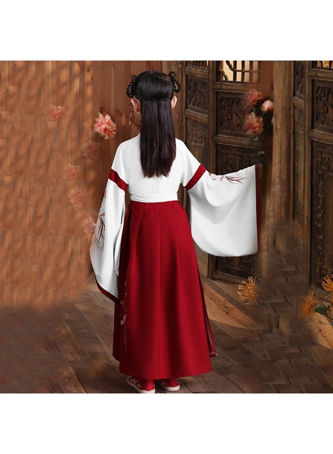 LiangSanZhi Girl's Hanfu Dress with Wide Sleeves - Traditional Chinese Costume for Kids' Poetry Recitation, party& Performance, Cultural Show, School Opening Ceremony - Image 4