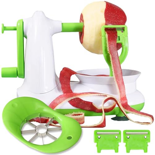 EZMO Apple Peeler, 8 Wedges Apple Peeler Slicer Corer, Stainless Steel Blades, Apple Slicer, Apple Corer - Image 1