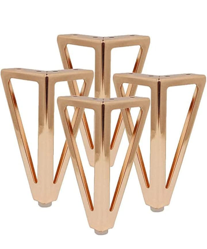 Aakash Dcor 6 Inch Metal Rose Gold Sofa LegsSet of 4 Durable Replacement Sofa Paya Modern Rustproof Sturdy Furniture Legs for Home Office V Shape Leg  - Image 3