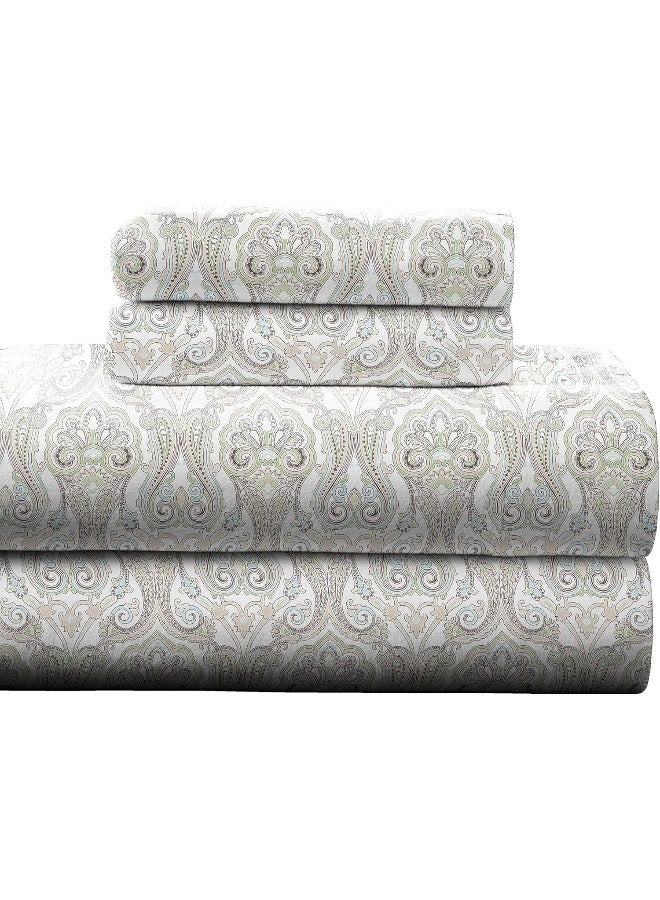 Pointehaven Flannel 170 GSM Sheet Set, Queen Paisley - Image 1