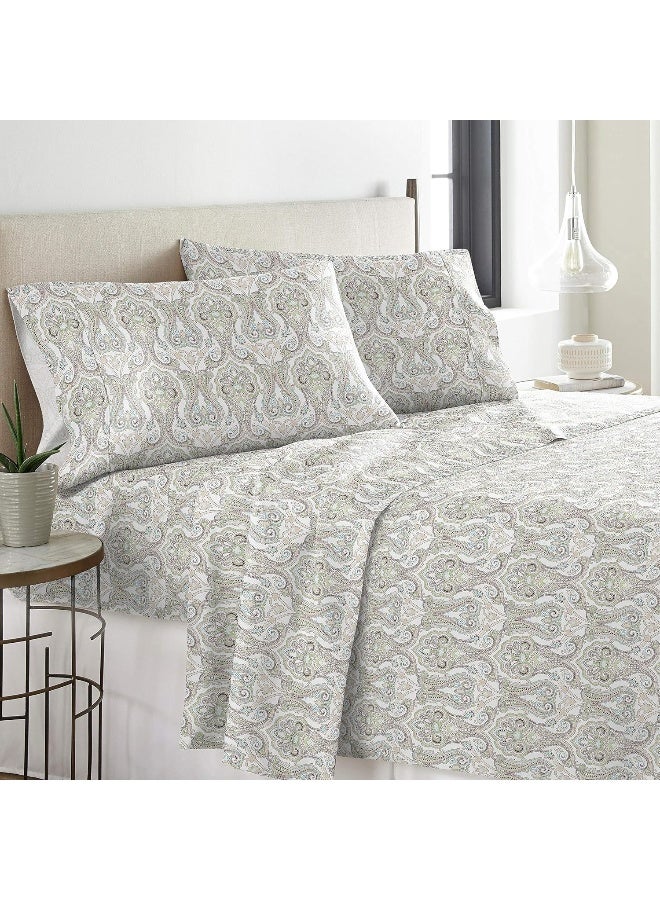 Pointehaven Flannel 170 GSM Sheet Set, Queen Paisley - Image 2