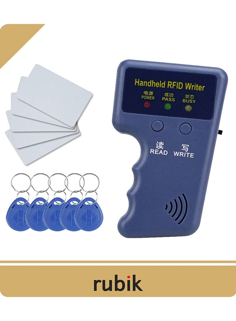 Rubik Professional Handheld RFID 125KHz ID Card Copier Reader Writer Portable Duplicator Durable with 5 Writable Tags 5 Writable Cards (Copier Bundle) - Image 4