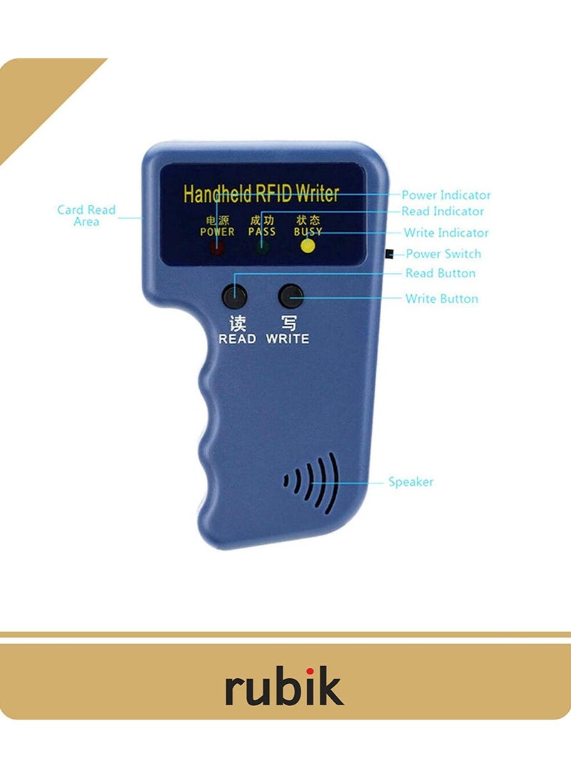 Rubik Professional Handheld RFID 125KHz ID Card Copier Reader Writer Portable Duplicator Durable with 5 Writable Tags 5 Writable Cards (Copier Bundle) - Image 5