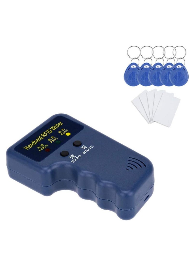 Rubik Professional Handheld RFID 125KHz ID Card Copier Reader Writer Portable Duplicator Durable with 5 Writable Tags 5 Writable Cards (Copier Bundle) - Image 1
